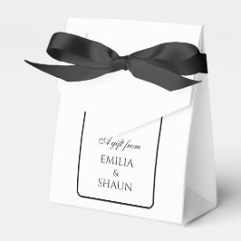 Cajas favoritas elegantes de la boda blanca y negr