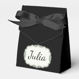 Cajas favoritas negras elegantes en verde de otoño