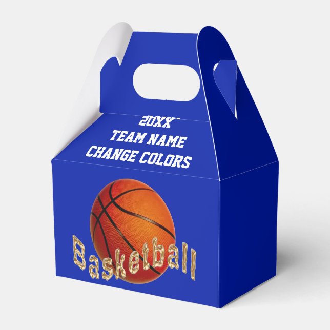 Cajas favoritas personalizadas de baloncesto, azul (Front Side)