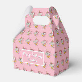 Cajas favoritas personalizadas de unicornio rosado