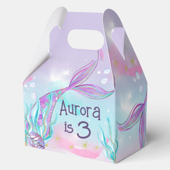 Cajas Fiestas con temas de Sirena mágica (Anverso)