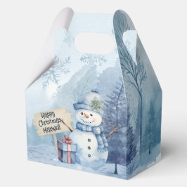 Cajas Fiestas de Navidades de Snowman azules
