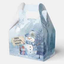 Cajas Fiestas de Navidades de Snowman azules