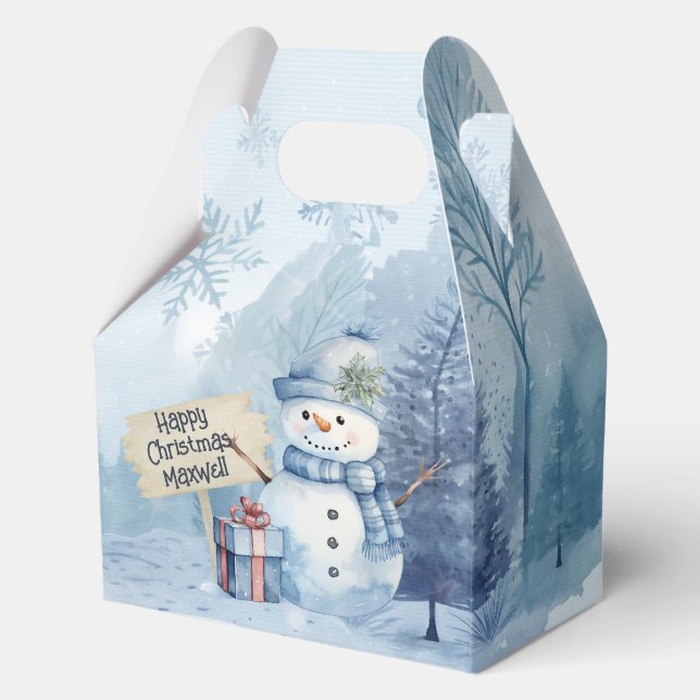 Cajas Fiestas de Navidades de Snowman azules (Anverso)