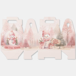 Cajas Fiestas de Navidades de Snowman rosados