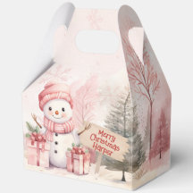 Cajas Fiestas de Navidades de Snowman rosados