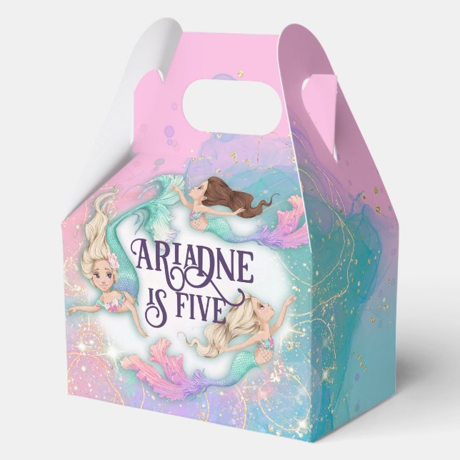Cajas Fiestas de sirena personalizadas (Anverso)