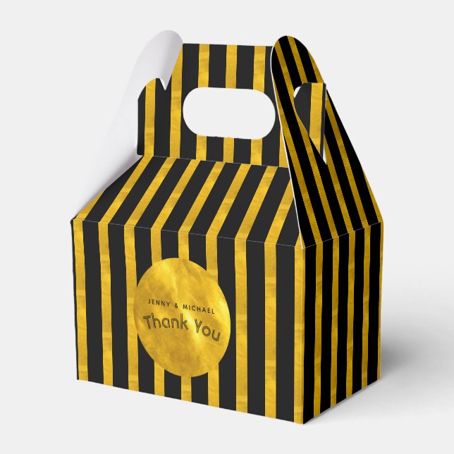 Cajas gables personalizadas Bandas de ORO negro (Front Side)