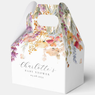 Cajas modernas de regalo para baby shower con flor