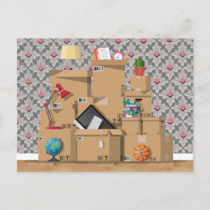 Cajas móviles Nueva casa Invitación de dirección r