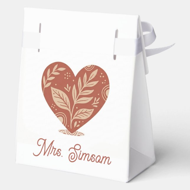 Cajas Personalizadas de Favor para Maestros – Red  (Reverso )