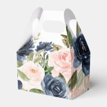 Cajas Rubor Floral Favor Azul Dusty