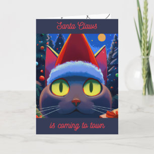 Cajas Santa sobre tarjetas de Navidad