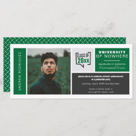 Cajas verdes e invitación para graduación amplia d