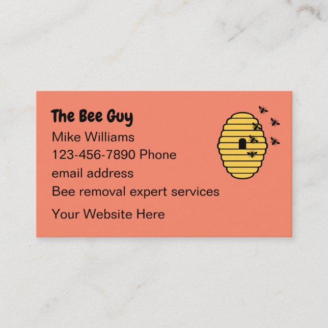Cajero De Abejas Y Tarjetas De Negocio De Eliminac (Anverso)
