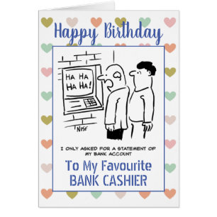 Cajero del banco de cumpleaños feliz