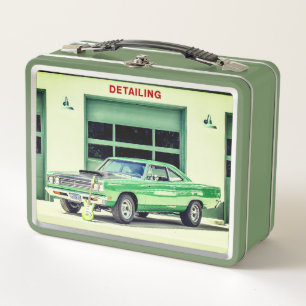Cajón de almuerzo de coche verde