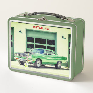 Cajón de almuerzo de coche verde