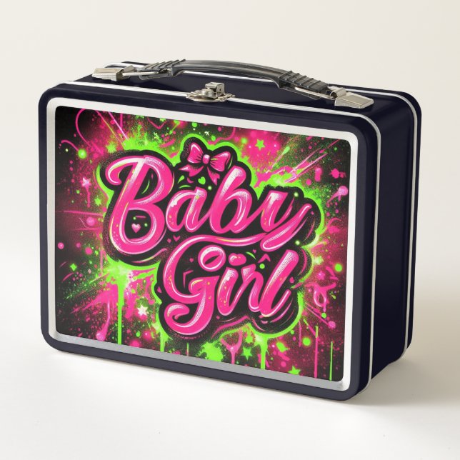 Cajón de almuerzo Metalizado de Baby Girl (Anverso)