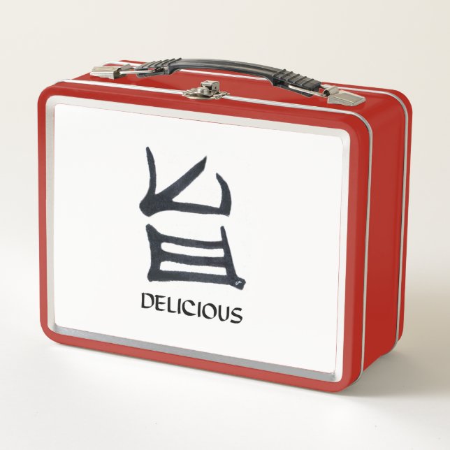 Cajón de lunar rojo negro de Kanji Delicious (Anverso)