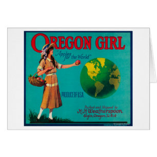 Cajón LabelElgin de Apple del chica de Oregon, O