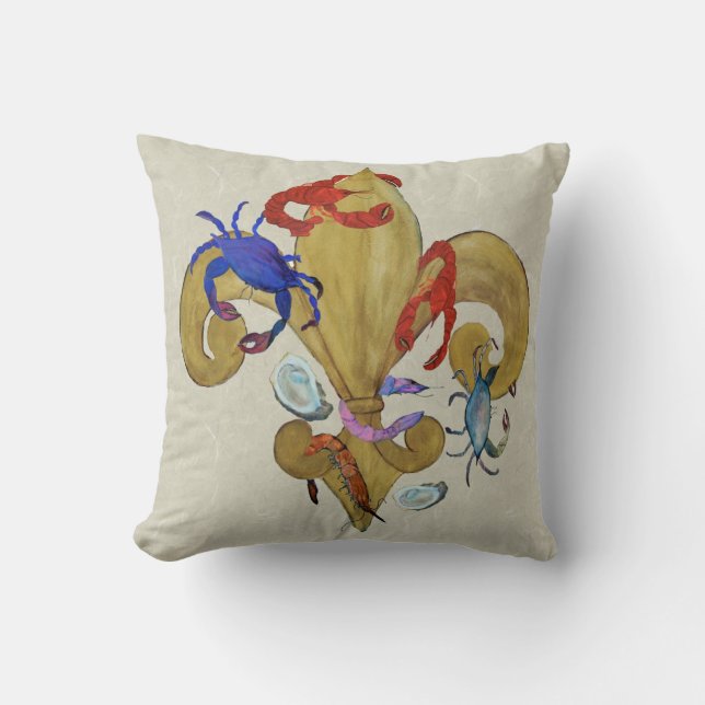 Cajun Fleur de lis tiro almohada del arte (Anverso)