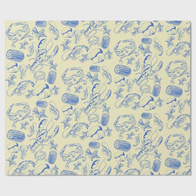 Cajun Seafood Boil - Papel de regalo costero del s (Superficie plana)