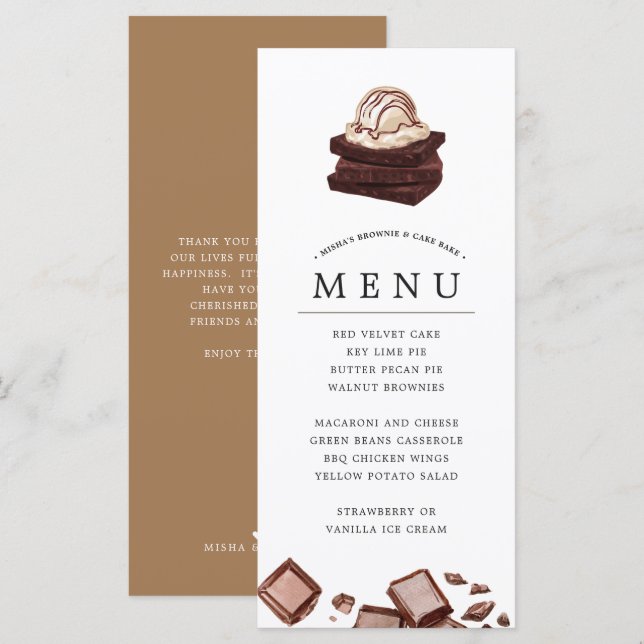 Cake Bake | Menú Temático (Anverso / Reverso)