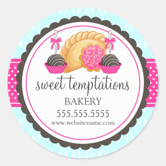 Cake Pops Cookie Turnover Bakery Box Sellos (Anverso)