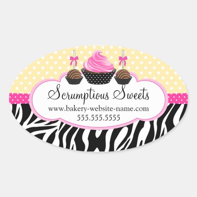 Cake Pops Cupcake Panadería Caja Sello (Anverso)