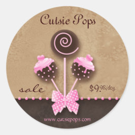 Cake Pops Pegatinas Panadería Caramelo rosa Vintag