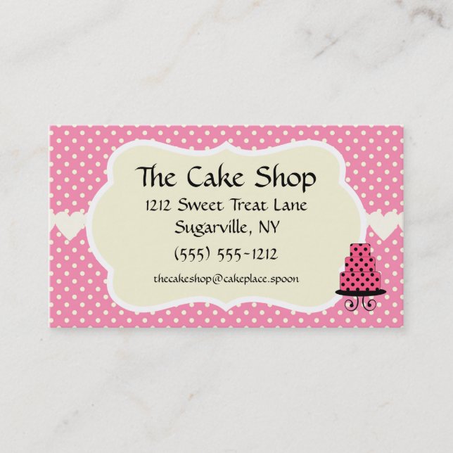 Cake Shop Baker Panadería Tarjetas de visita (Anverso)