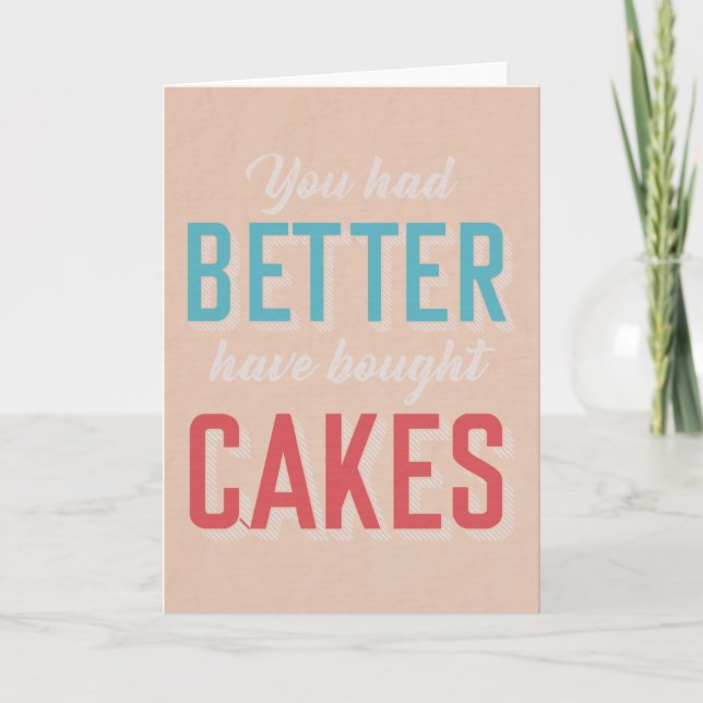 CAKES - tarjeta de salida divertida (Anverso)