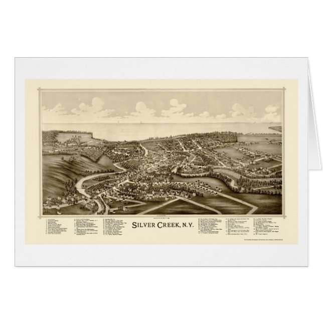 Cala de plata, mapa panorámico de NY - 1892 (Anverso (Horizontal))