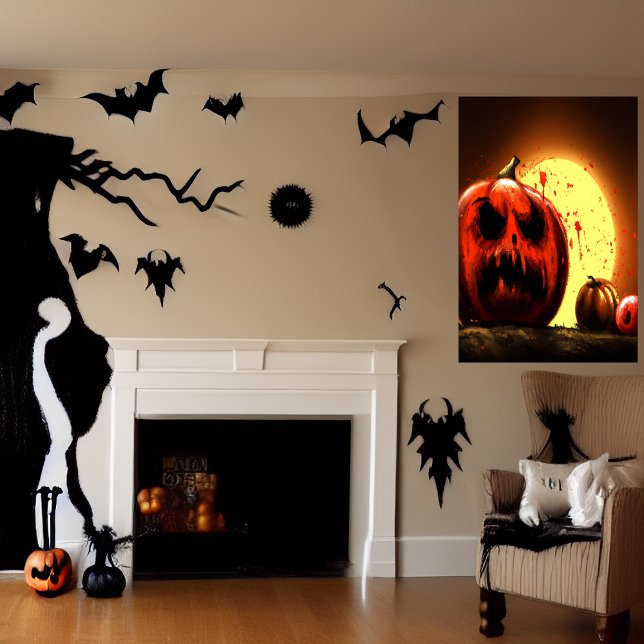 Calabaza a la luz de la luna | Poster de arte de I (Subido por el creador)