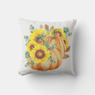 Calabaza acuática y almohada con bucles de girasol