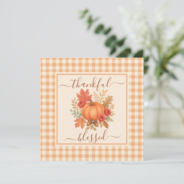 Calabaza agradecida y bendita | Acción de Gracias  (Anverso de pie)