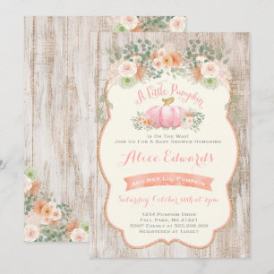 Calabaza Baby Shower Invitación Calabaza Rústica