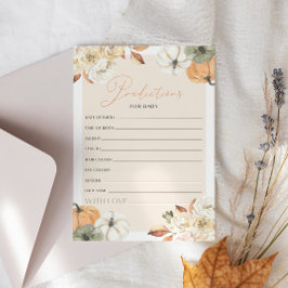 Calabaza Baby Shower Predicciones Para Tarjeta De