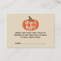Calabaza Baby Shower Rustic Diaper Raffle Ticket