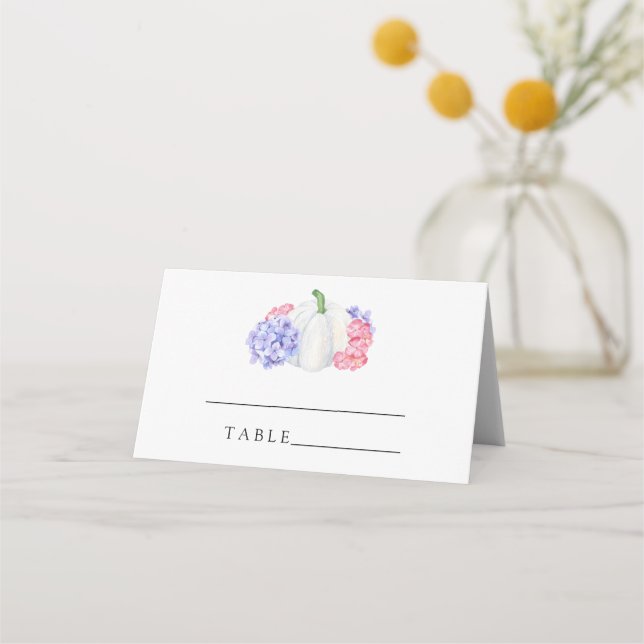 Calabaza blanca - tarjetas de lugar de boda (Anverso)