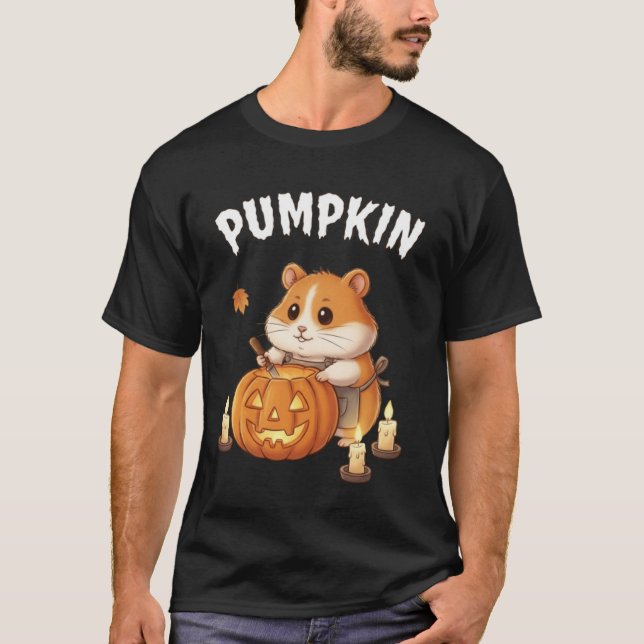 Calabaza – Camiseta de hámster Jack-O'-Lantern de  (Anverso)