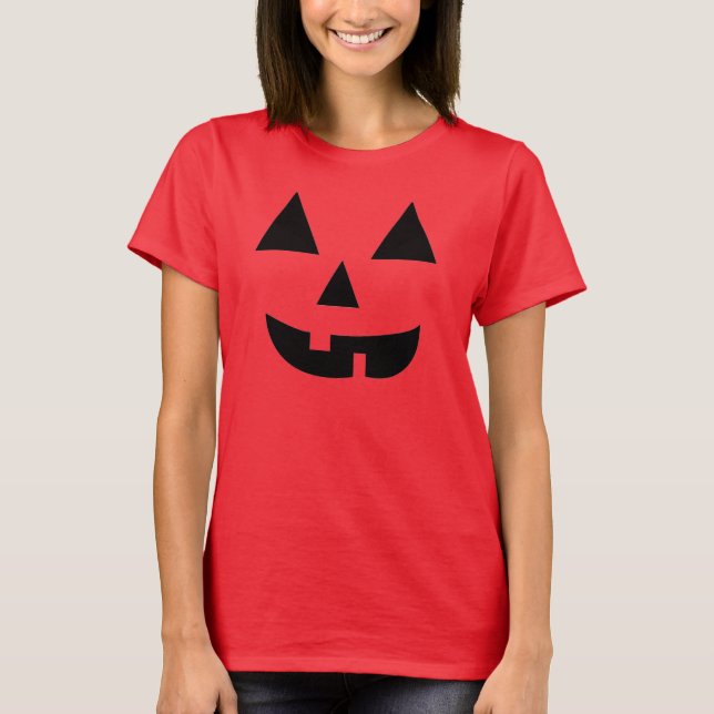 Calabaza cara camiseta de Halloween (Anverso)