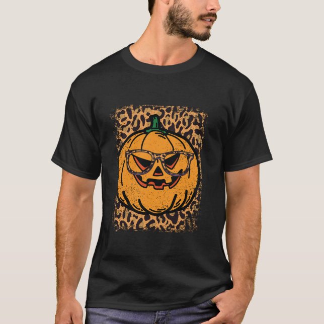 Calabaza Cara Halloween Diseño Camiseta (Anverso)