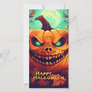 Calabaza con cara de miedo entre velas, Halloween