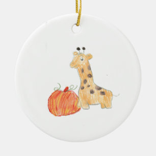 Calabaza con ornamento de jirafa
