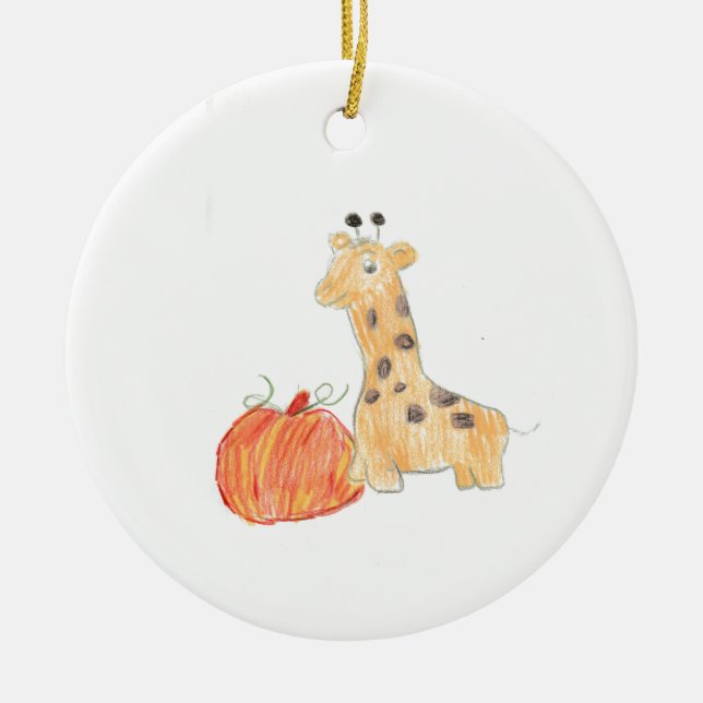 Calabaza con ornamento de jirafa (Frente)