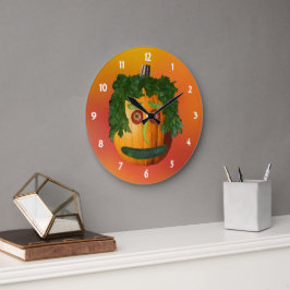 Calabaza con reloj de cara