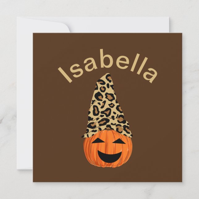 Calabaza Con Tarjeta De Gorra Leopardo (Anverso)