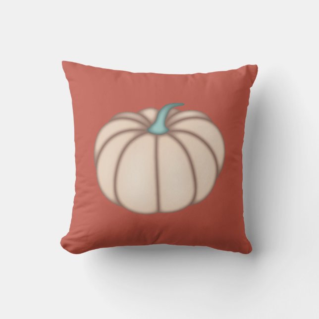 Calabaza crema en Cojín decorativo Naranja oscuro (Anverso)